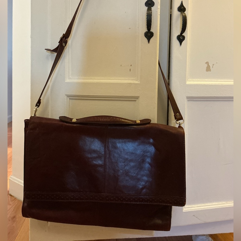 💎 Rare Vintage Renwick Oxblood Italian Leather Bag - Picture 9 of 16